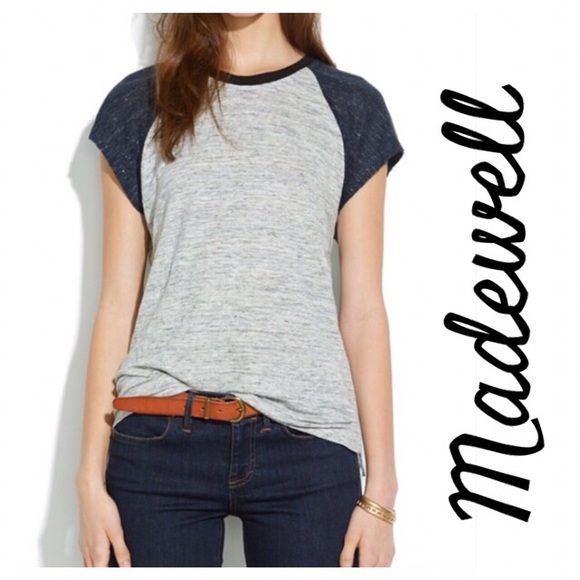 Madewell Linen Muscle Ringer Baseball 